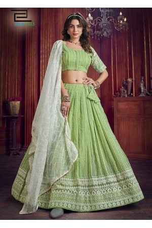 Greenish Georgette Designer Lehenga